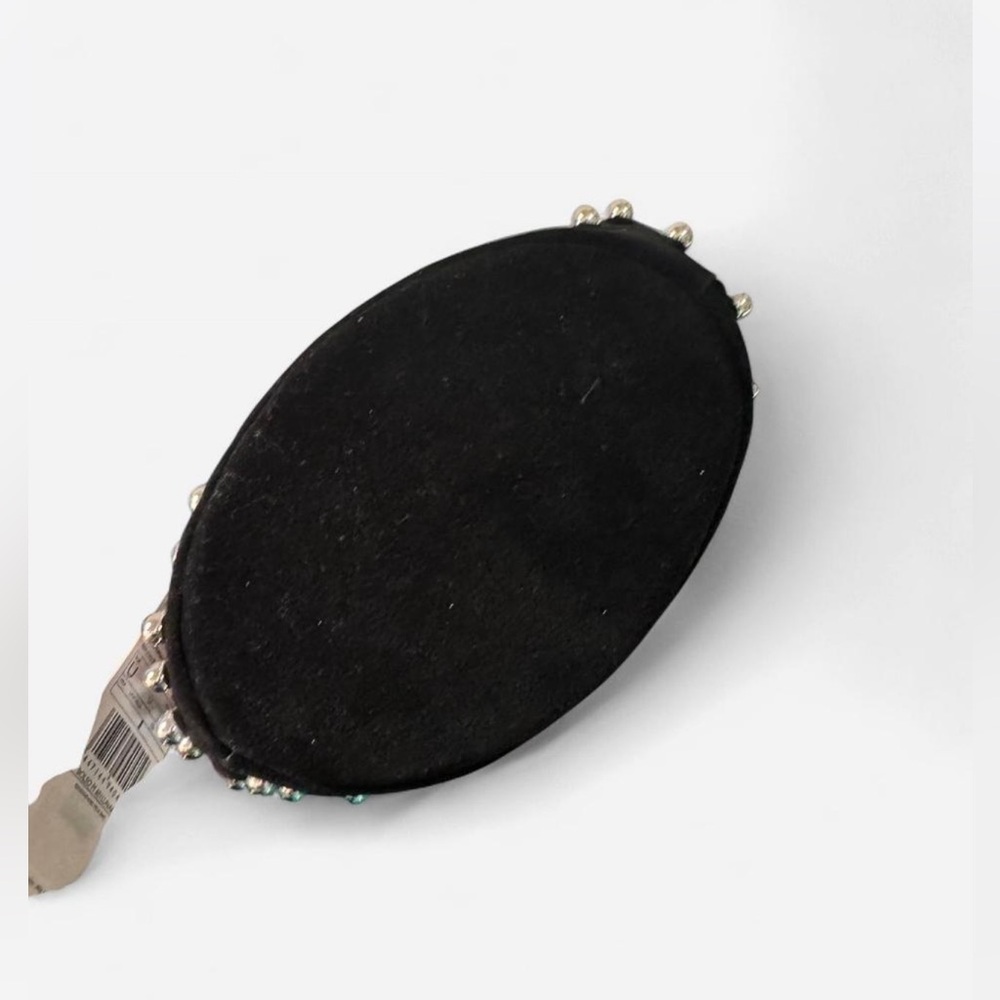🆕 Mango Mini Suede Like Studded Black Handbag with Strap - Picture 4 of 5